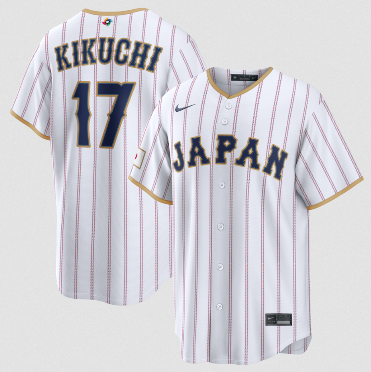 Men's Japan Baseball #17 Yusei Kikuchi White 2026 World Baseball Classic Home Stadium Stitched Jersey